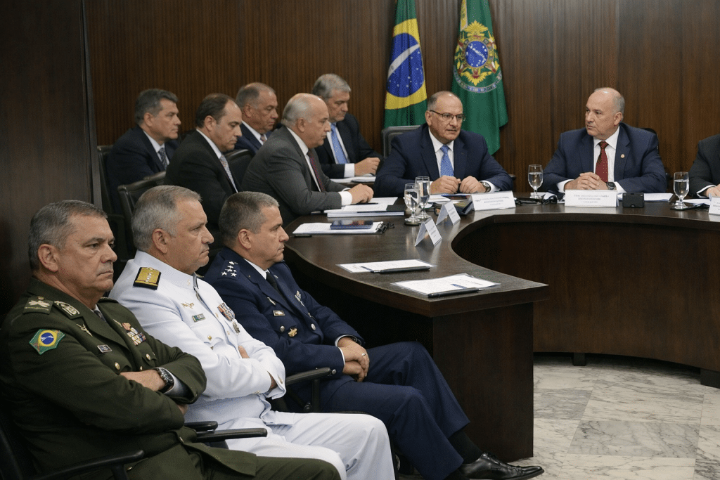 Creden com comandantes militares à margem
