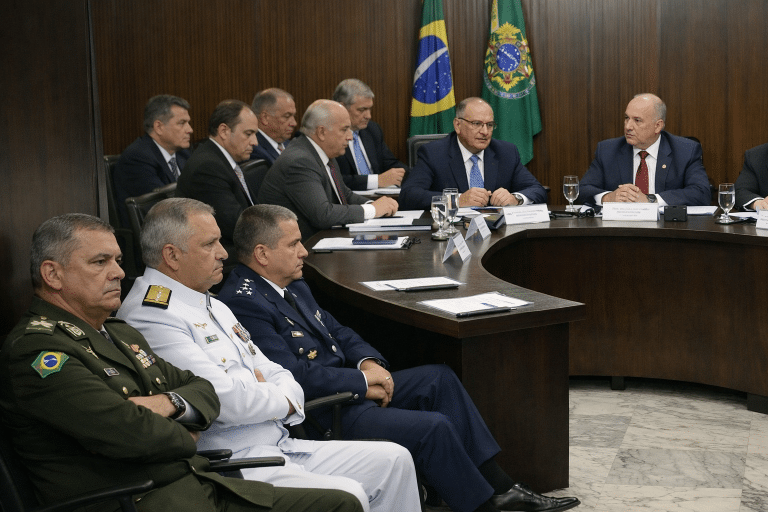 Creden com comandantes militares à margem
