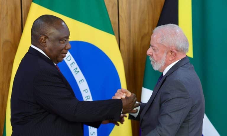 Lula e Cyril Ramaphosa, presidente da África do Sul (Imagem: Fabio Rodrigues Pozzebom/Agência Brasil)