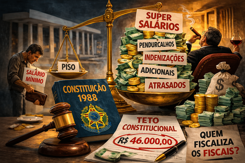 Super salários e penduricalhos (Imagem ilustrativa, criada por IA)
