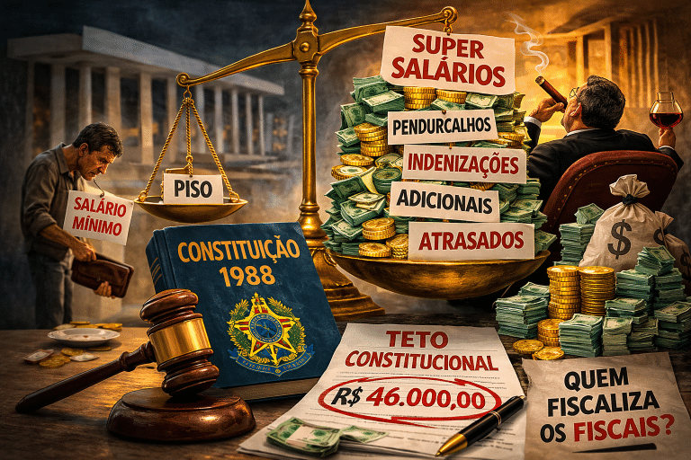 Super salários e penduricalhos (Imagem ilustrativa, criada por IA)