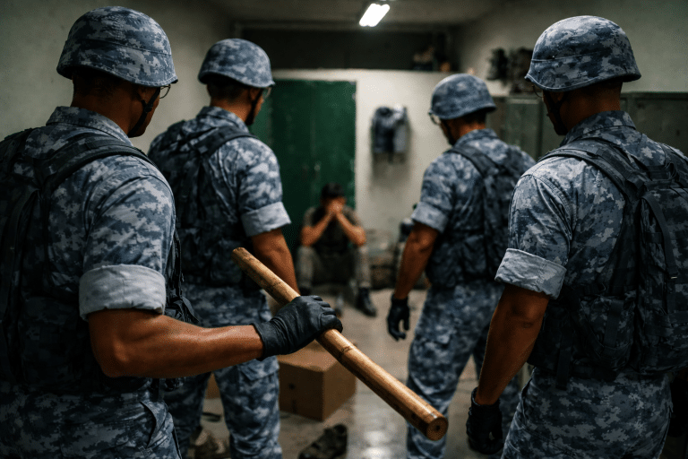Agressão de militares da FAB a recrutas (Imagem ilustrativa, gerada por IA)
