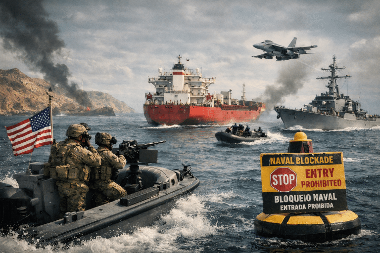 Bloqueio naval dos EUA no Irã (Imagem ilustrativa, gerada por IA)
