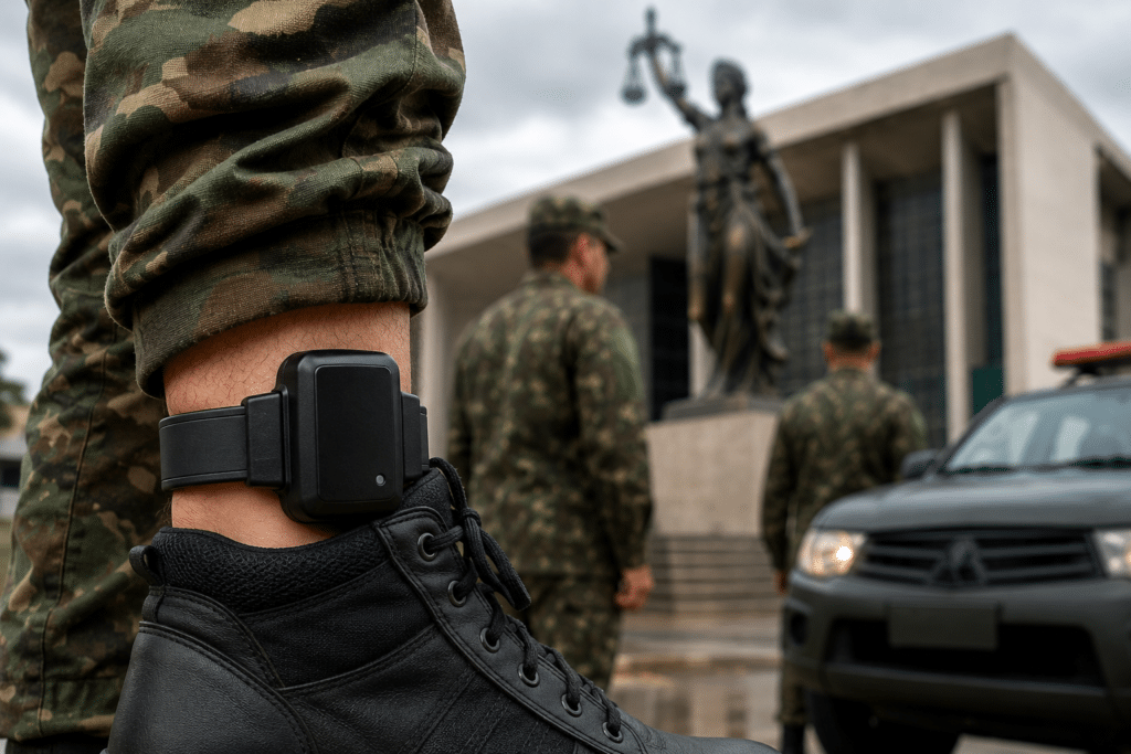 Militar com tornozeleira