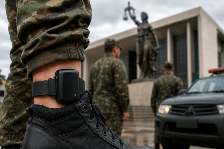 Militar com tornozeleira