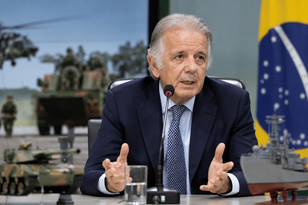 Ministro Múcio falando sobre orçamento (Imagem ilustrativa, criada por IA)