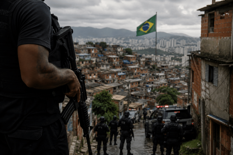 Facções e forças de segurança no morro (Imagem ilustrativa, gerada por IA)