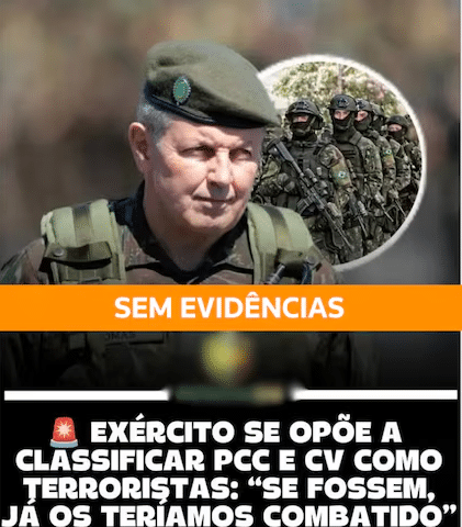 Fake news falas de Tomás Paiva sobre PCC e CV