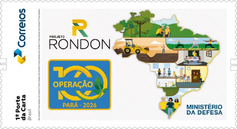 Projeto Rondon selo comemorativo - A emissão está disponível para encomenda nas principais agências e no site dos Correios.