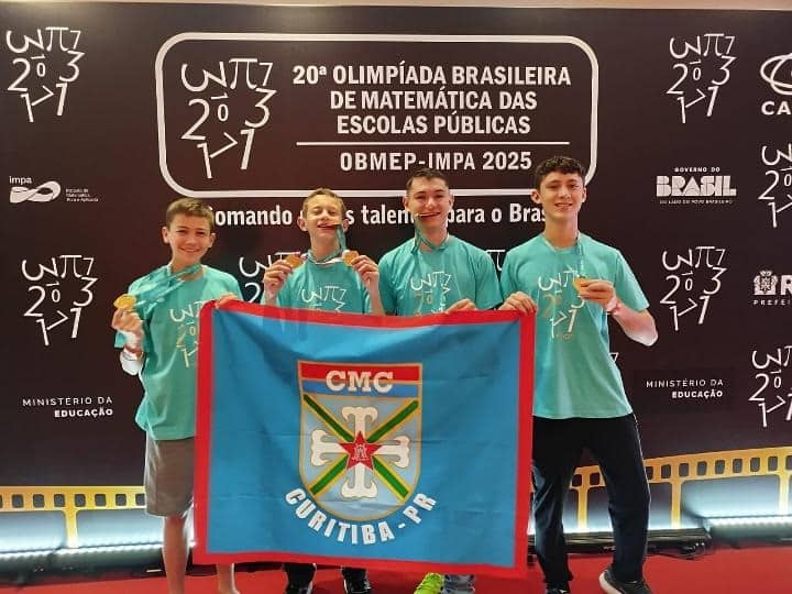 Alunos do Colégio Militar de Curitiba conquistaram quatro medalhas de ouro na Olímpiada Brasileira de Matemática