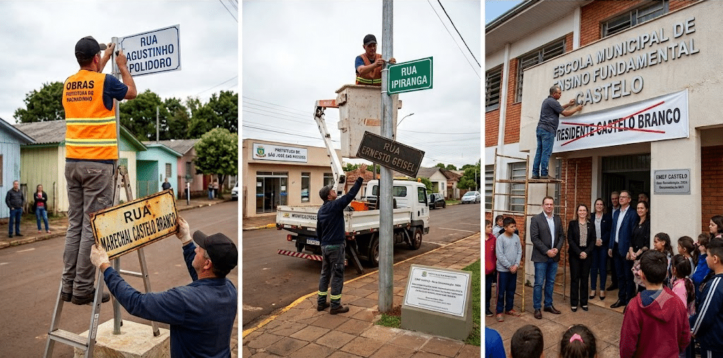 Homenagem a presidentes militares foram removidas de ruas e escola no RS