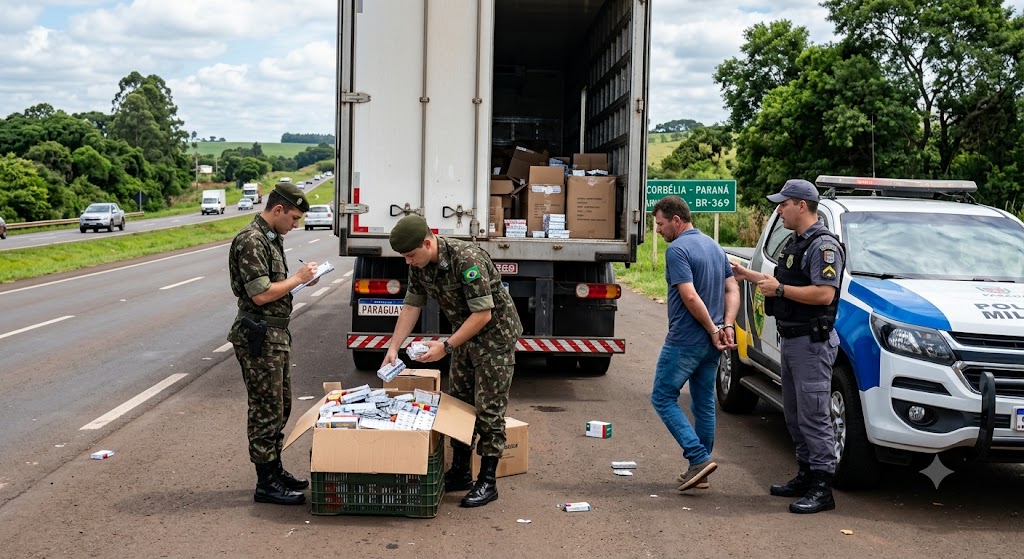 Medicamentos contrabandeados apreendidos pelo Exército no Paraná