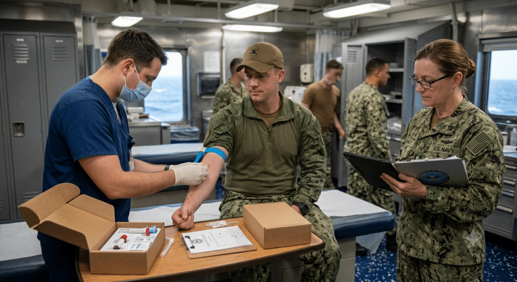Militar americano testando testosterona