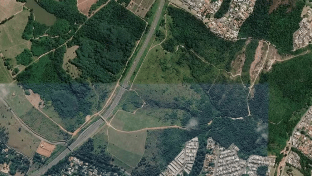 Vista aérea da Fazenda Remonta, em Valinhos (SP)