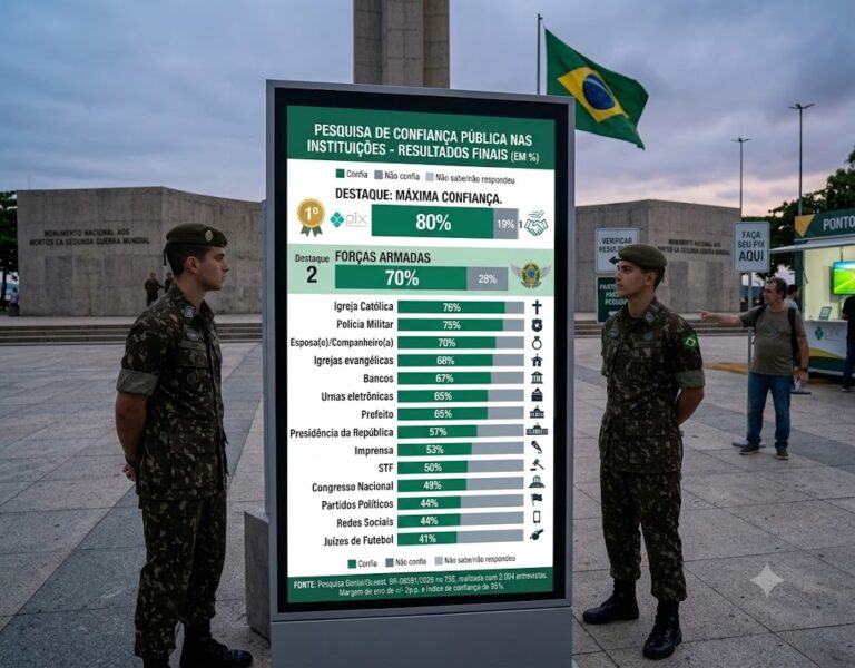 População confia mais no PIX do que nas Forças Armadas