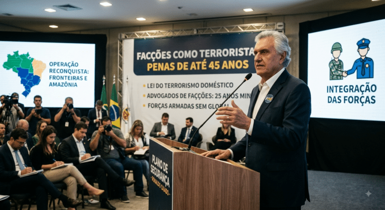 Ronaldo Caiado quer usar Forças Armadas na segurança, sem GLO