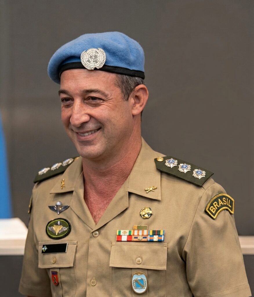 O coronel Glaucir Lopes Gonçalves durante homenagem aos Peacekeepers pela Câmara Municipal de Fortaleza