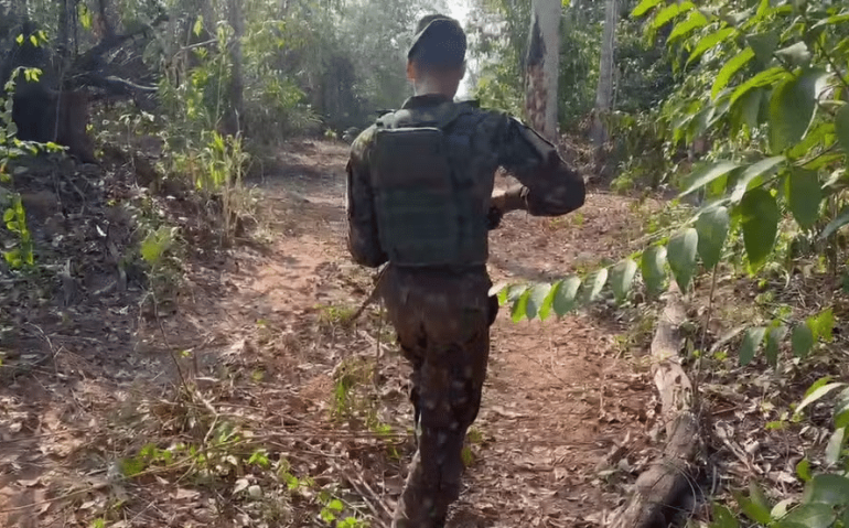 Exército faz operação em Terra Indígena — Foto: Rede Amazônica