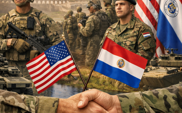 Acordo militar EUA e PARAGUAI (Imagem gerada por IA)