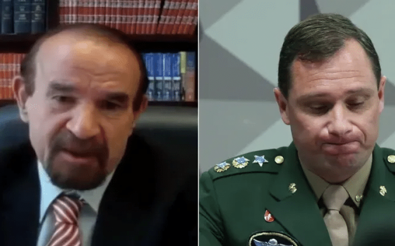 O advogado Cezar Bittencourt e seu cliente, Mauro Cid: ex-ajudante de ordens vai falar tudo que questionarem, garante seu defensor | Foto: Reprodução