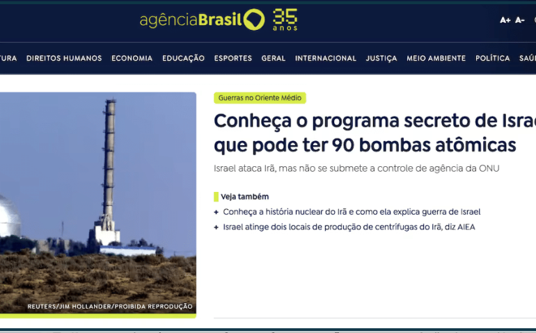 Agência Brasil bombas atômicas de Israel