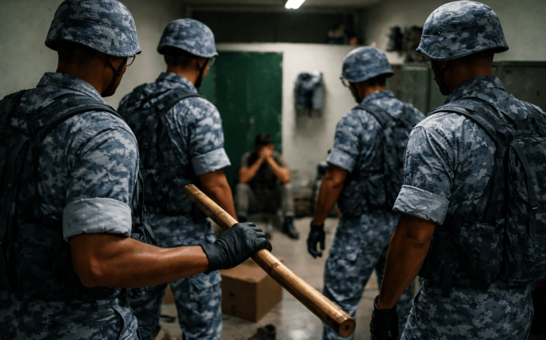 Agressão de militares da FAB a recrutas (Imagem ilustrativa, gerada por IA)