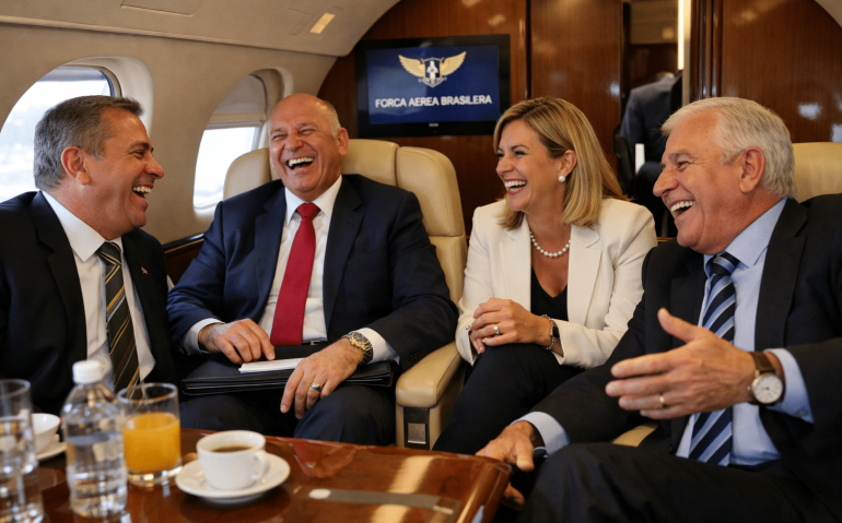 Autoridades em jato da FAB