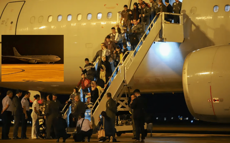 Avião da FAB com refugiados