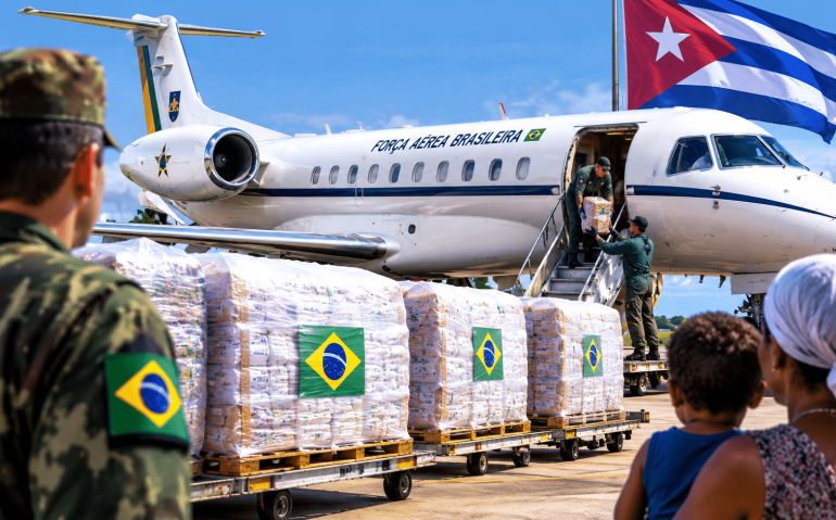 Avião da FAB levou toneladas de leite a Cuba