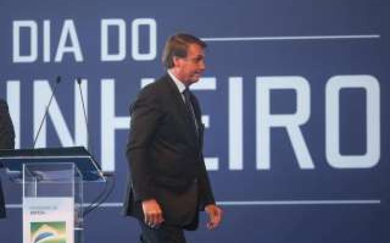 O presidente Jair Bolsonaro durante cerimônia de batismo do submarino Humaitá Foto: Wilton Junior/Estadão