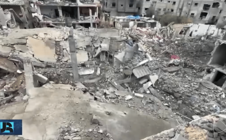 Bombardeio de Israel causou destruição na faixa de Gaza (reprodução)