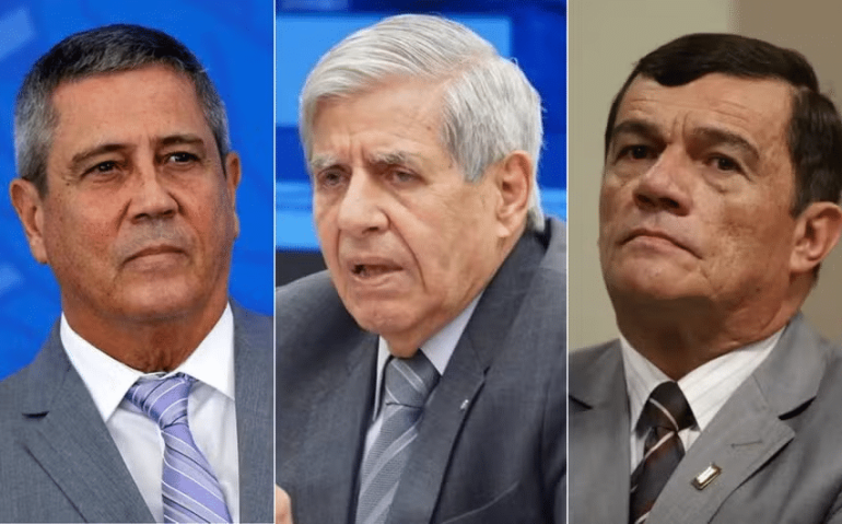 Braga Netto, Augusto Heleno e Paulo Sérgio Nogueira foram presos por ordem de Alexandre de Moraes — Foto: Adriano Machado / Reuters, Pablo Valadares/Câmara dos Deputados, Cristiano Mariz/Agência O Globo
