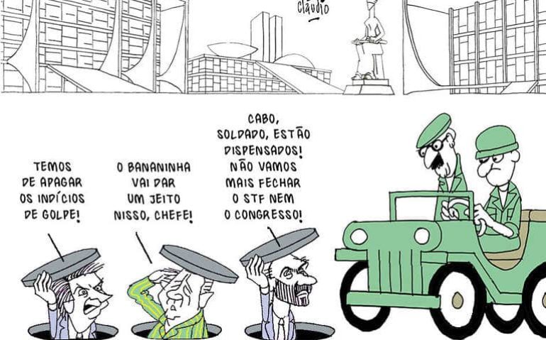 Da esq. p/ dir.: Jair Bolsonaro, o general Braga Netto e o deputado Eduardo Bolsonaro - Cláudio/Folhapress