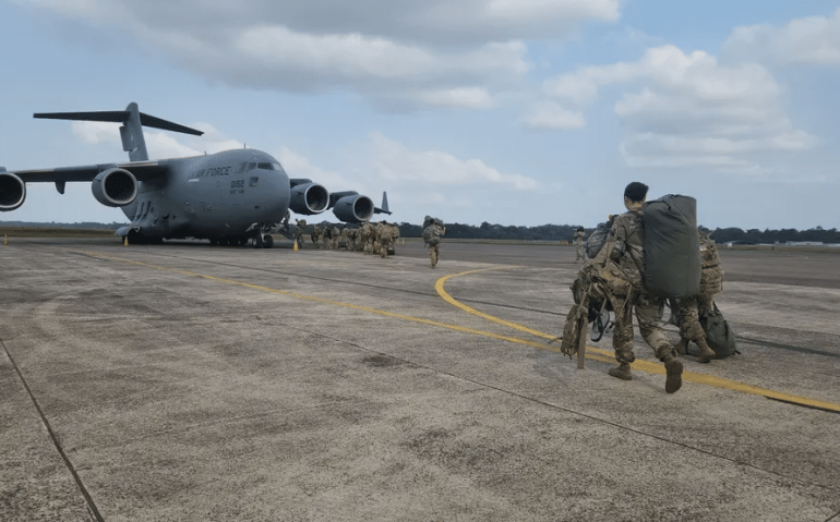 Cerca de 300 militares americanos participam das ações — Foto: Exército Brasileiro/Divulgação