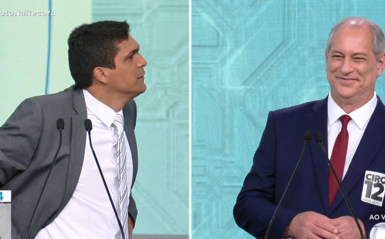 Daciolo e Ciro Gomes em debate nas eleições de 2018 Foto: Reprodução/ TV Record