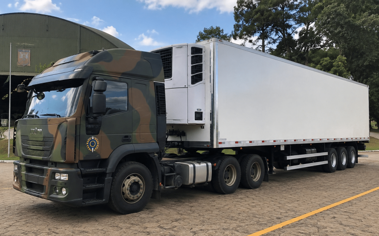 Caminhão refrigerado do Exército (Imagem ilustrativa, gerada por IA)