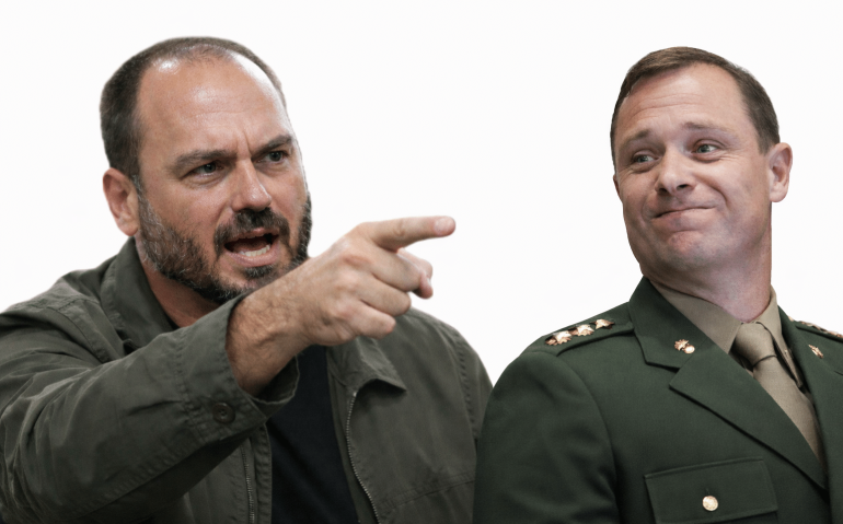 Carlos Bolsonaro e Mauro Cid
