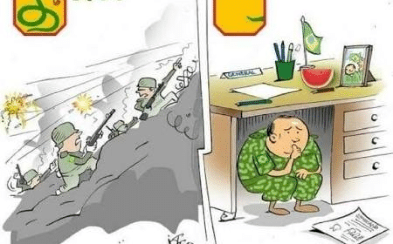 Imagem postada por internauta comparando o Exército na Segunda Guerra e em 2023 Imagem: Reprodução/X