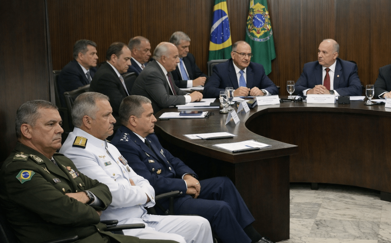 Creden com comandantes militares à margem