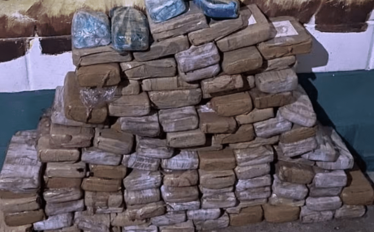 Droga estava escondida em sacos. — Foto: Divulgação