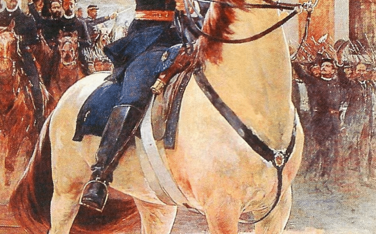 ESTADÃO

/
VOCÊ SABIA?

Entrar
Exército mantém tradição de ‘sósias’ do Baio número seis, o cavalo da Proclamação da República
Há 134 anos, posto da 1º Cavalaria do Exército é ocupado apenas por cavalos de cor idêntica àquele em que estava montado Deodoro da Fonseca no 15 de novembro de 1889

image
BLOG
Você Sabia?
Curiosidades do mundo da Política
Veja mais sobre quem faz
PUBLICIDADE

9 min
de leitura
saiba mais
Todos os dias, após checar as instalações do quartel, o comandante Guilherme Santana Ebre, do 1º Regimento de Cavalaria de Guardas (RCG), se dirige para o estábulo de um cavalo de cor baio e crina escura. “Ele reconhece a minha viatura. Eu vou chegando e ele já relincha”, disse. O carinho é recíproco: sempre que possível, Ebre leva consigo “um agrado” para o animal, uma cenoura ou um torrão de açúcar. O Baio número seis, como é conhecido no Regimento, é um cavalo avantajado: são 550 quilos, 1,65 de altura e 134 anos de história nas costas.


Âmbar do Rincão, o atual Baio número seis, é escolhido a dedo para ser idêntico ao original no qual Deodoro da Fonseca montou para proclamar a República em 1889 Foto: Wilton Junior/Estadão
Aos 8 anos de idade, Âmbar, seu nome de batismo, é o último de uma linhagem de cavalos tão antiga quanto o Brasil republicano: desde a Proclamação da República, é escolhido a dedo o ocupante do posto seis do 1º RCG, de modo que o cavalo selecionado seja parecido com aquele em que Deodoro da Fonseca estava montado em 15 de novembro de 1889.

É um tributo seguido religiosamente há mais de 13 décadas. Como parte da homenagem, o Baio de número seis é o cavalo sobre o qual monta o comandante do Regimento. A principal atribuição dessa unidade militar é a guarnição e segurança dos presidentes do País. O atual Baio, de acordo com Guilherme Ebre, é um cavalo “afetivo, dócil e manso”. E foi justamente o temperamento manso que, em 1889, acabou por selar o destino do Baio original à história do Brasil.

Baio, herói por acaso
Deodoro da Fonseca sofria uma grave crise de dispneia na véspera do dia em que proclamou a República. Apesar do estado de saúde, o marechal insistiu, na manhã seguinte, em sair de casa e tomar o comando das tropas do Exército, que já estavam, naquela altura, se mobilizando na destituição do Império.

Continua após a publicidade

De charrete e na companhia do primo, o alferes Augusto Cincinato de Araújo, Deodoro foi até as tropas mobilizadas. Quando chegou ao Campo de Santana, onde fica, hoje, a Praça da República, no Rio de Janeiro (RJ), encontrou posicionado o 1º Regimento de Cavalaria. Deodoro desceu da charrete e pediu para montar a cavalo. Os oficiais, notando o estado de saúde do marechal, tentaram admoestá-lo, mas ele estava irredutível. Assim, decidiu-se por um meio-termo: o alferes Eduardo Barbosa cedeu o cavalo de número seis ao marechal. O animal de pelagem baio era considerado o mais comportado daquele esquadrão. Temia-se, afinal, que Deodoro da Fonseca, debilitado, não pudesse coordenar um cavalo muito agitado e arredio. E, montado no Baio número seis, Deodoro liderou os esforços que destituíram o Império do Brasil.

Lenda do Exército
Dessa forma, o Baio número seis passou de “café com leite” do Regimento a lenda e símbolo republicano, tendo sido eternizado no célebre óleo sobre tela de Henrique Bernardelli, de 1892. O cavalo havia sido admitido nas tropas aos 8 anos, em 13 de março de 1884; na Proclamação da República, portanto, tinha 13 anos, meia idade nos parâmetros equinos.


Baio número seis virou símbolo republicano, tendo sido eternizado no célebre óleo sobre tela de Henrique Bernardelli, de 1892 Foto: Henrique Bernardelli