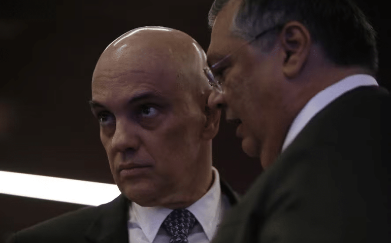 Os ministros Alexandre de Moraes e Flávio Dino, do STF — Foto: Cristiano Mariz