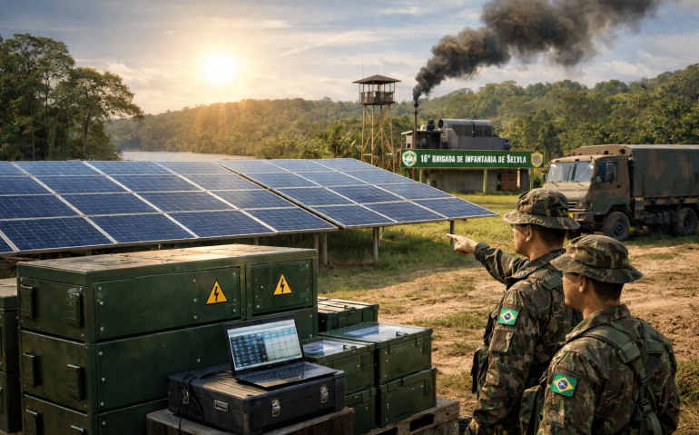 Bases do Exército na Amazônia terão energia solar (Imagem ilustrativa, criada por IA)