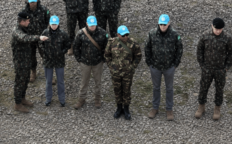 Equipe da ONU na barragem da Arvorezinha (Imagem: Bagé 24 H)