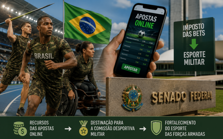 Esporte militar - imposto das bets (Imagem ilustrativa, gerada por IA)
