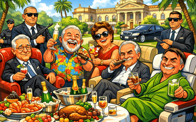 Ex-presidente fazendo farra