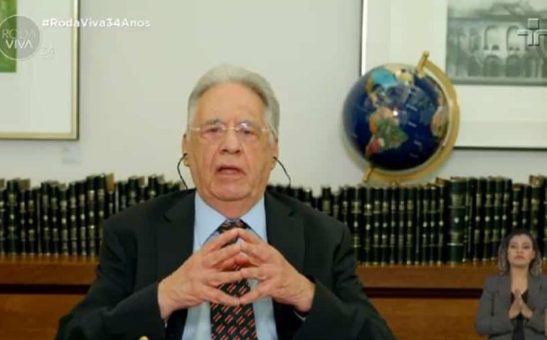 O ex-presidente Fernando Henrique Cardoso participa do "Roda Viva"
Imagem: Reprodução/TV Cultura