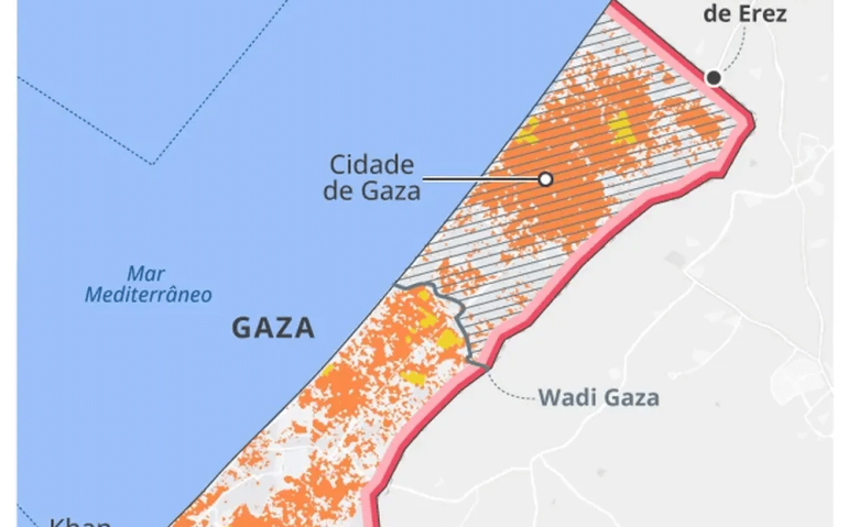 Ultimato de Israel ordena que população do norte de Gaza deixe a região — Foto: O Globo