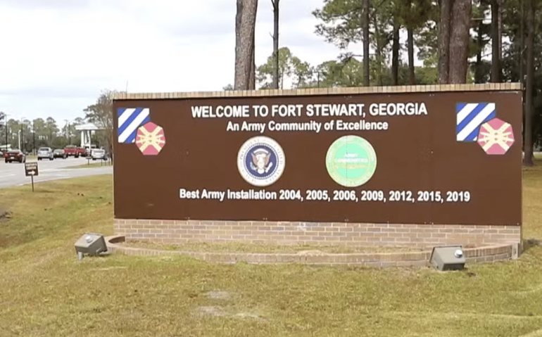 Fort Stewart, base do Exército dos EUA na Geórgia. — Foto: Exército dos Estados Unidos via AP