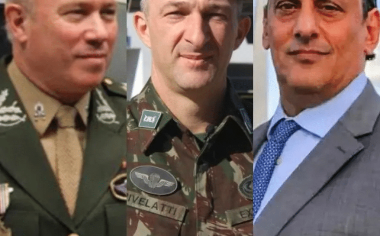 O general do Exército Mauro César Lourena Cid, o tenente Osmar Crivelatti e o advogado Frederick Wassef: alvos da operação da PF — Foto: Reprodução
